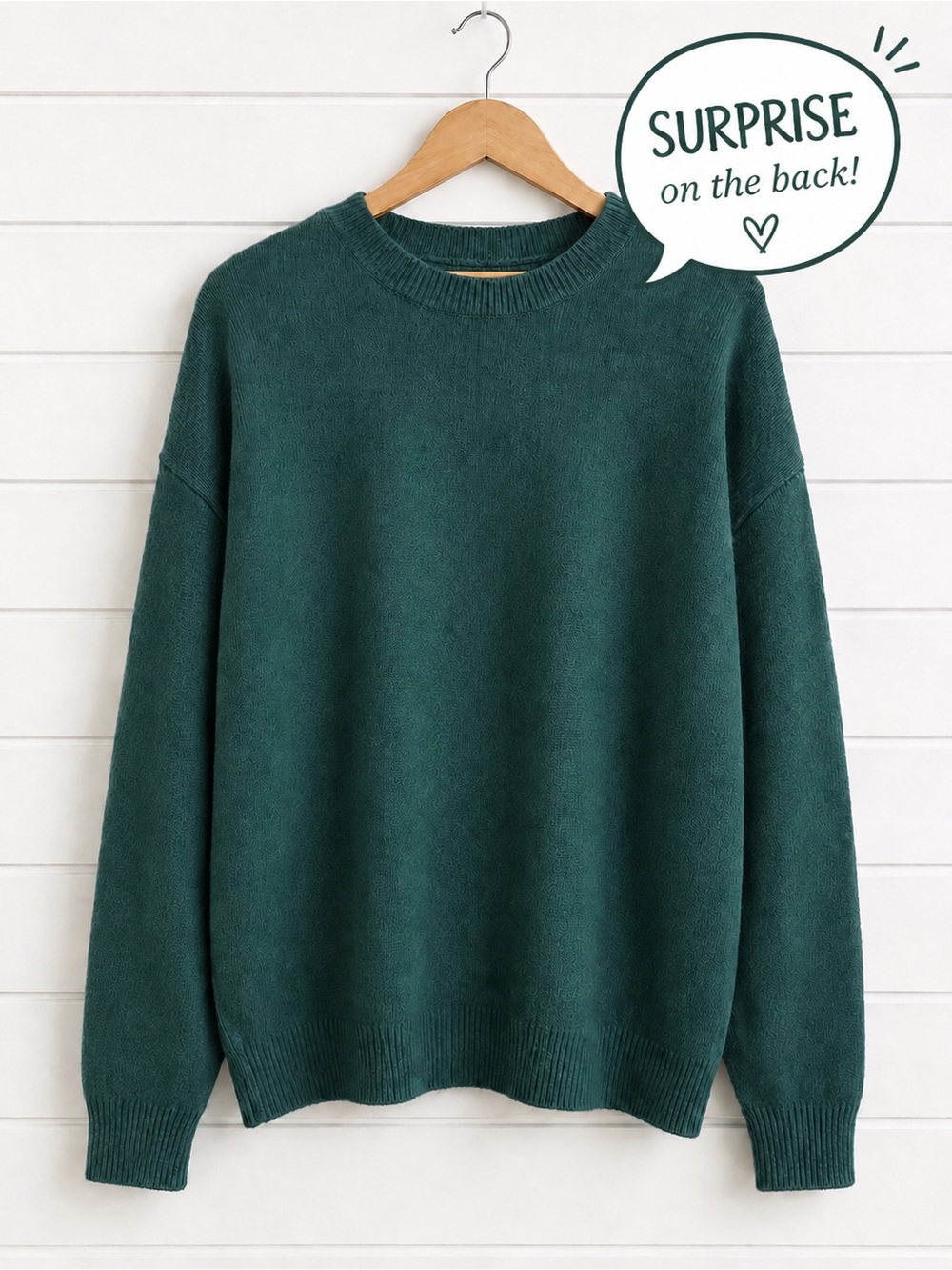 Women’s XL Teal Green Sweater Black Satin Bow Back Detail New Without Tags